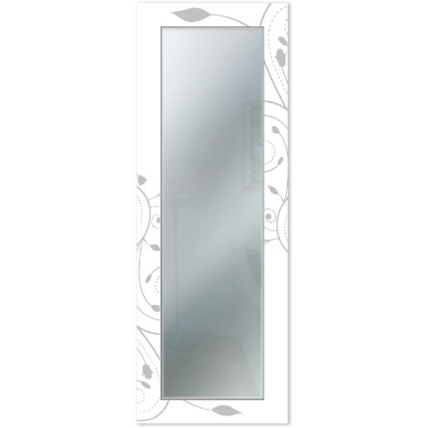 Lupia - Specchio da Parete Moderno MIRROR FANTASY STELI GREY, Specchio Ingresso con Design, Cornice Stampata in Legno, Vetro Cristallo, 44x127 cm, Adatto per Camera da Letto e Soggiorno