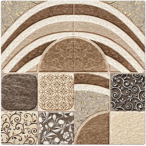 Lupia - Sottotutto decorato con stampa a colori in Legno QUADRATO Sotto bicchiere, piatto, pentola con varie dimensioni 32x32 cm - LEAVES TILES C