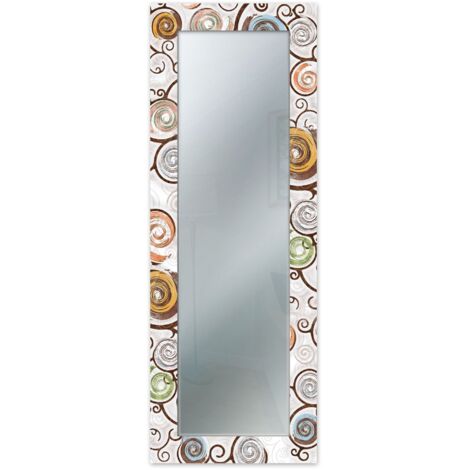 Lupia - Specchio da Parete Lungo MIRROR FANTASY TREE WHITE 52x152 cm Albero della Vita, Design Moderno, Per Soggiorno, Camera da Letto, Ingresso, Cornice Stampata in Legno, Tree White