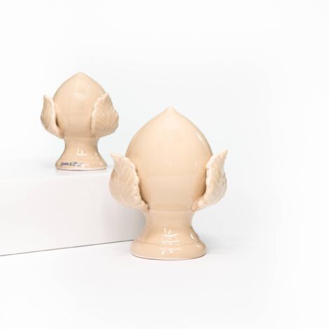 PUMO colorato CREMA Avorio Salentino Chiuso NEW decorazione in ceramica tipica pugliese Medio H 12 cm