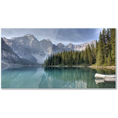 Lupia - Quadro Moderno Stampa su Vetro Temperato GLASS ALASKA  Alta Definizione e Lucentezza di Colori  Design Elegante per Soggiorno, Camera, Ufficio  Facile da Appendere, 73x139 cm, Vetro (1/4)