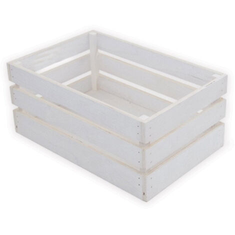 Lupia - Cassetta Contenitore in Legno Bianca Design Vintage Stile Cassette da Frutta Multiuso per Casa, Ufficio e Giardino Decorazione Eventi, Natale, Pasqua 15x21 Altezza 10 cm