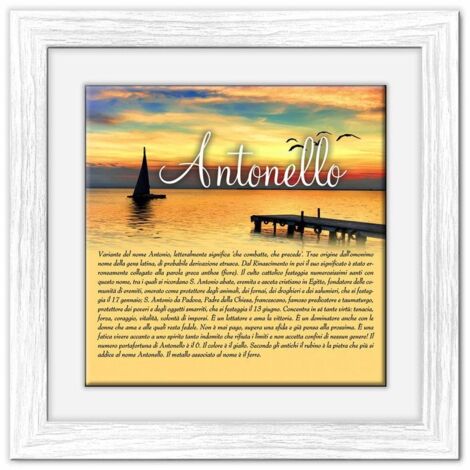 Lupia - Quadro mattonella Ceramica Modern White 29x29 cm con significato del nome Antonello (1/4)
