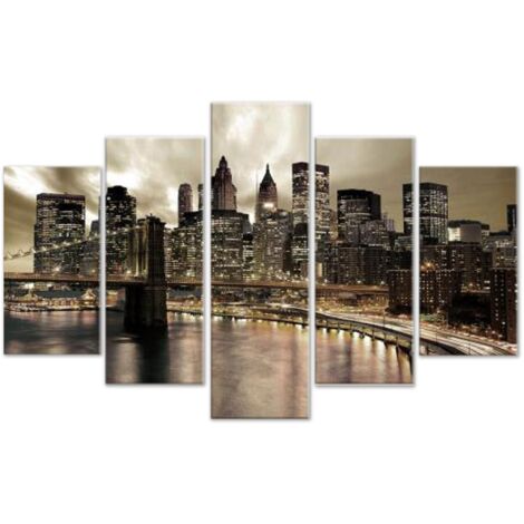 Quadro Moderno 5 Pezzi In Legno Vogue 48x85 Cm Passione