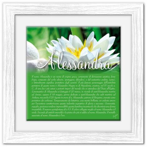 Lupia - Quadro mattonella Ceramica Modern White 29x29 cm con significato del nome Alessandra (1/4)