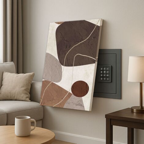 Lupia - Quadro Copri Cassaforte Tela ABSTRACT POLYGON, decorazione moderna per nascondere Quadri Elettrici, Contatori, Modem, Cotone con Telaio Legno, varie dimensioni senza cerniera 40x30 cm