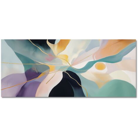 Lupia - Quadro moderno Canvas World ABSTRACT GALAXY, Stampa su Tela PVC, Telaio in Fibra di Legno, effetto marmo, 52x122 cm, per soggiorno capezzale camera da letto, ufficio