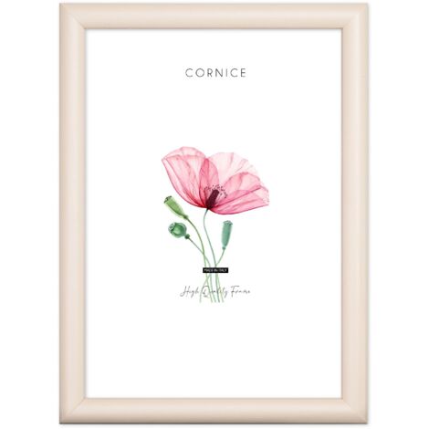 Lupia - Cornice portafoto in legno da parete PIATTINA BEIGE Avorio Crema, per foto, stampe artistiche, poster, quadri moderni A4 21x29,7 cm