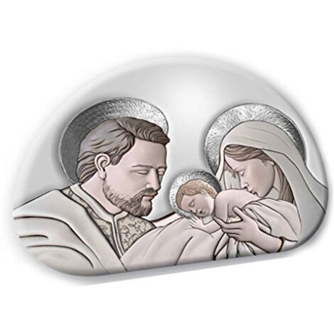 Lupia - Bomboniera quadretto collezione Sacra Famiglia MEMORY LIGHT THE KISS CERAMIC GREY 8x12 cm