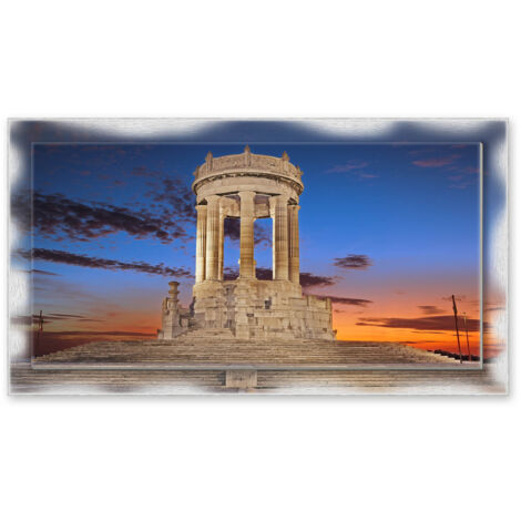Lupia - Quadro moderno su Tela con Cornice stampata NEWEXT 75x135 cm, paesaggi localismi italiani, per casa soggiorno capezzale camera da letto hotel ufficio, ANCONA MONUMENTO AI CADUTI (1/4)