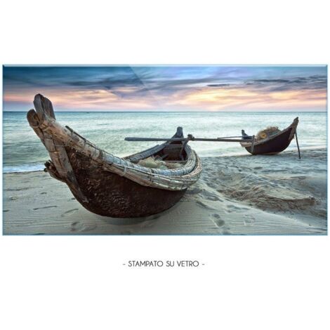 Lupia - Quadro Moderno Stampa su Vetro Temperato GLASS CANOE  Alta Definizione e Lucentezza di Colori  Design Elegante per Soggiorno, Camera, Ufficio  Facile da Appendere, 73x139 cm, Vetro (1/4)