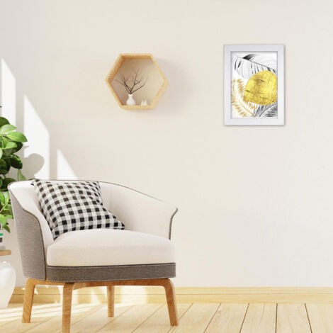 Lupia - Cornice portafoto in legno da parete Shabby Chic WHITE bianca, per foto, stampe artistiche, poster, quadri moderni 35x50 cm