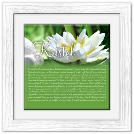 Lupia - Quadro mattonella Ceramica Modern White 29x29 cm con significato del nome Kristel (1/4)