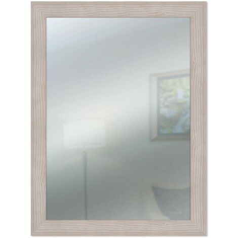 Lupia - Specchio da Parete Moderno BOSTON 59x79 cm, Design Shabby-Chic, Adatto per Camera, Soggiorno, Ingresso, Montaggio Verticale o Orizzontale, Beige, Vetro Beige