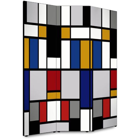 Lupia - Separe' per interni, Divisorio 135,6 x H 176 x P 3,1 cm CRYSTAL GEOMETRICO paravento 3 Ante in legno con Tele stampate fronte retro Soggetto unico