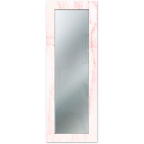 Lupia - Specchio da Parete Lungo MIRROR FANTASY MARMO ROSA 44x127 cm, Design Moderno Cornice Stampata, Legno, per Camera da Letto, Ingresso, Soggiorno, Stile Marmo Rosa