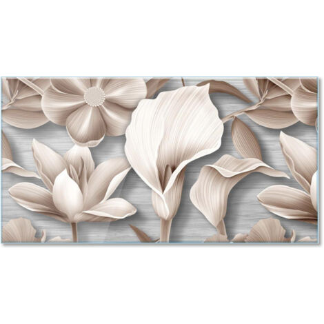 Lupia Quadro Moderno Stampa su Vetro Temperato GLASS FLOWERS GRAPHICS MIX Alta Definizione e Lucentezza di Colori  Design Elegante per Soggiorno, Camera, Ufficio  Facile da Appendere, 73x139 cm (1/4)