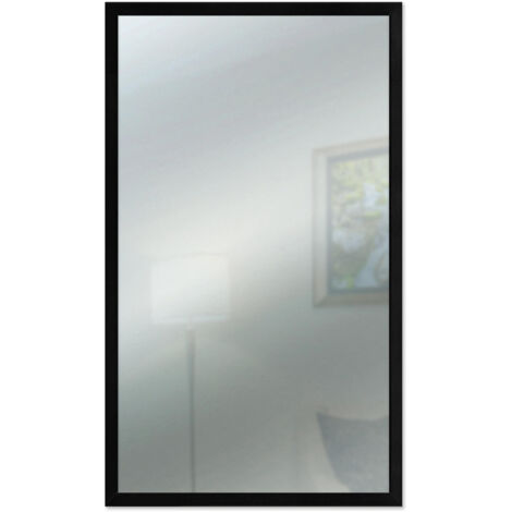 Lupia Specchio da parete moderno 38x63 cm con cornice Mirror OPTICAL Nera design sottile in legno, specchiera per camera da letto, soggiorno, ingresso