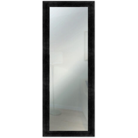 Lupia - Specchio da Parete Moderno BOSTON 41x124 cm, Cornice in Legno MDF, Design Shabby Chic, per Camera da Letto, Soggiorno, Ingresso, Montaggio Verticale o Orizzontale, Legno Ingegnerizzato Nero