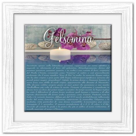 Lupia - Quadro mattonella Ceramica Modern White 29x29 cm con significato del nome Gelsomina (1/4)