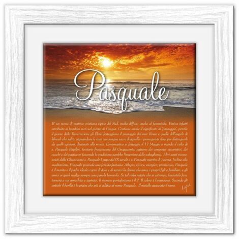 Lupia - Quadro mattonella Ceramica Modern White 29x29 cm con significato del nome Pasquale (1/4)
