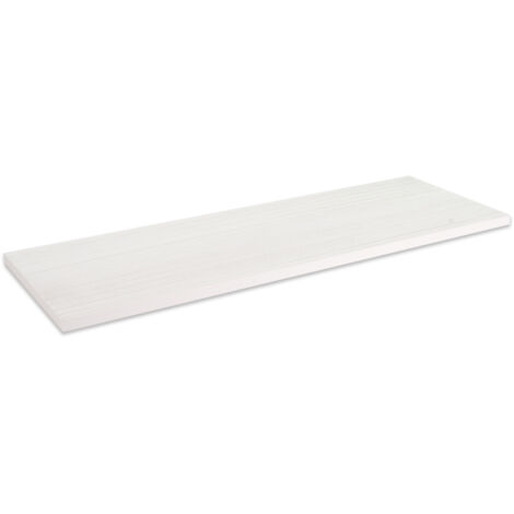 Lupia - Mensola da muro in Legno Bianca, scaffale da parete in MDF, montaggio a scomparsa per soggiorno, cucina, bagno, camera da letto 60x19,5x1,6 cm (1/4)