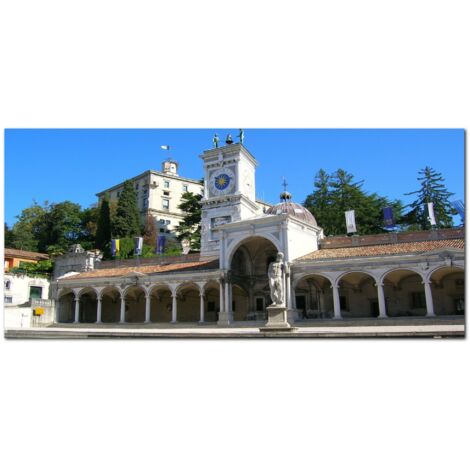 Lupia - Quadro moderno su Tela Canvas DEEP 65X143 cm, con paesaggi e localismi italiani, per casa, soggiorno, capezzale camera da letto, hotel, ufficio, UDINE - CASTELLO (1/4)