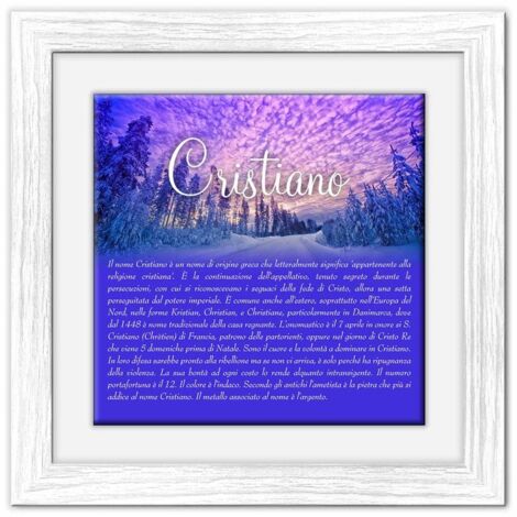 Lupia - Quadro mattonella Ceramica Modern White 29x29 cm con significato del nome Cristiano (1/4)