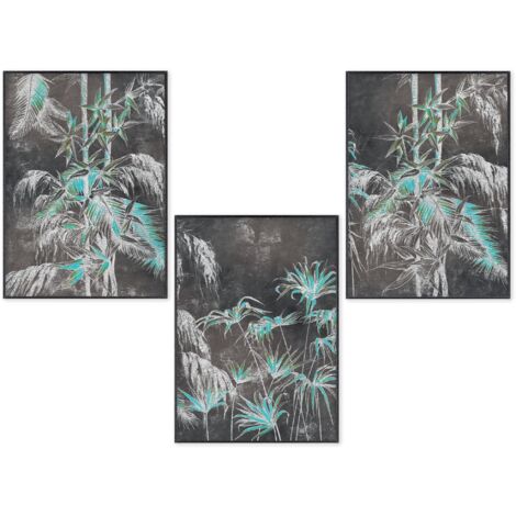 Lupia POSTER Set 3 stampe da parete EXSOTIC PLANTS MIX A3 29,7x42 cm ART PRINTS METAL finitura metallizzata per soggiorno, camera da letto, cucina, astratti alta qualita', SENZA CORNICE (1/4)