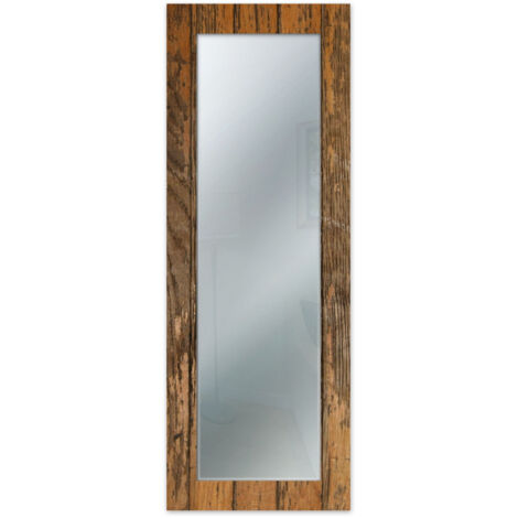 Lupia - Specchio da Parete Lungo MIRROR FANTASY OLD WOOD 44x127 cm, Cornice in Legno Old Wood, Design Moderno per Camera da Letto, Soggiorno, Ingresso, Ideale per tutti gli ambienti