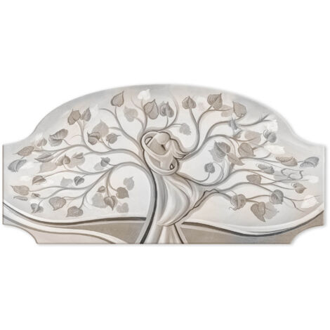 Lupia - Quadro Moderno Capezzale FAMIGLIA E AMORE FASHION TABLE, Camera da Letto, Albero della Vita Famiglia e Amore, Artigianale, Made in Italy, 50x100 cm, Marrone, Legno