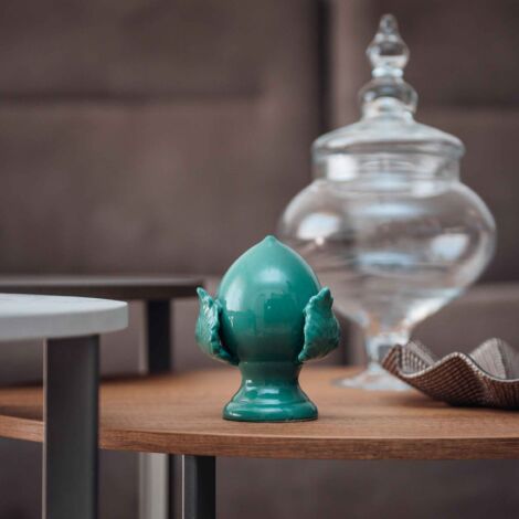PUMO colorato VERDE Salentino Chiuso NEW decorazione in ceramica tipica pugliese Piccolo H 9 cm