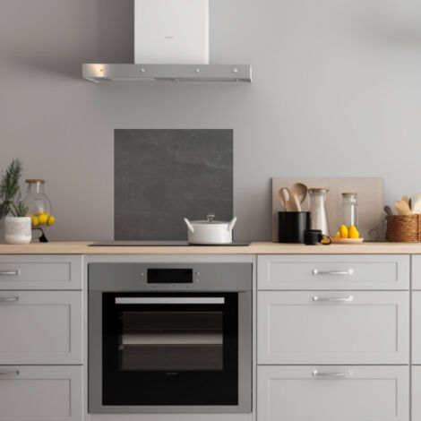Lupia Pannello Paraschizzi Schienale Cucina con decorazione stampata, MARMO DARK GREY, in Alluminio composito, Facile da applicare, Lavabile Ignifugo Resistente all'Acqua 60xH62,5 cm
