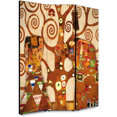Lupia - Separe' per interni, Divisorio 135,6 x H 176 x P 3,1 cm L'ALBERO DELLA VITA paravento 3 Ante in legno con Tele stampate fronte retro Soggetto unico (1/4)