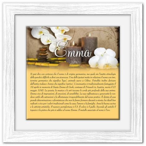 Lupia - Quadro mattonella Ceramica Modern White 29x29 cm con significato del nome Emma (1/4)
