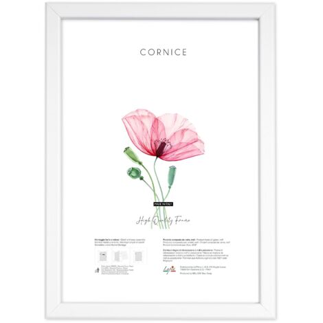 Lupia - Cornice portafoto in legno da parete KRONOS Bianca, per stampe, pergamene diplomi, poster, quadri moderni 70x100 cm