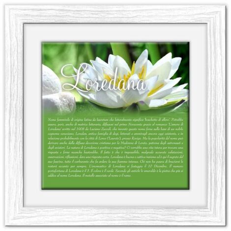 Lupia - Quadro mattonella Ceramica Modern White 29x29 cm con significato del nome Loredana (1/4)