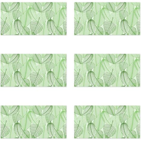 Lupia - Set 6 pezzi Pannelli di Rivestimento parete e altre superfici Decorazione Modulare 50x100 cm LEAVES GREEN