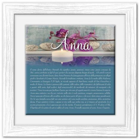 Lupia - Quadro mattonella Ceramica Modern White 29x29 cm con significato del nome Anna (1/4)