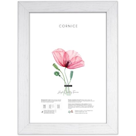 Lupia - Cornice portafoto in legno da parete Shabby Chic WHITE bianca, per foto, stampe artistiche, poster, quadri moderni 25x35 cm
