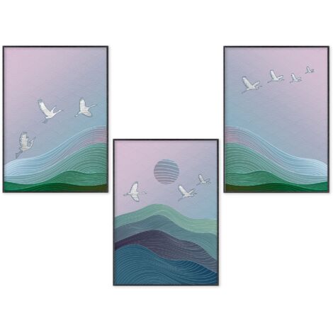Lupia POSTER Set 3 stampe da parete ORIENT A3 29,7x42 cm ART PRINTS METAL finitura metallizzata per soggiorno, camera da letto, cucina, astratti alta qualita', SENZA CORNICE (1/4)
