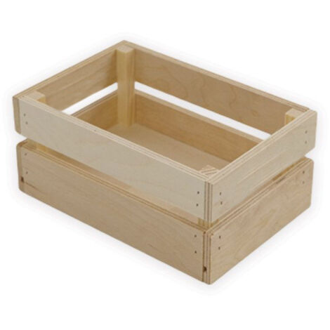 Lupia - Cassetta Contenitore in Legno Naturale, Design Vintage, Multiuso per Casa e Giardino, Decorazioni per Eventi, Centro Tavola Festività, Realizzato in Italia 12x18 Altezza 8 cm