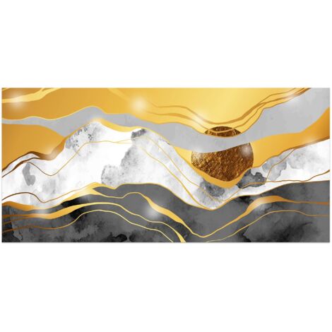 Lupia - Quadro Moderno MONDIE' STORM con Stampa Alta Definizione, Lamina Argento o Oro, Adatto a Soggiorno e Camera, Made in Italy, 31x66 cm, poster su Legno (1/4)