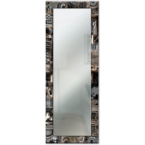 Lupia - Specchio da Parete Lungo MIRROR FANTASY MODERNO VINTAGE 44x127 cm, Design Moderno, Cornice Stampata in Legno, Adatto per Camera da Letto, Soggiorno, Ingresso, Vintage Brown Vintage Black (1/4)