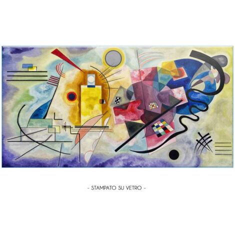 Lupia Quadro Moderno Stampa su Vetro Temperato GLASS GIALLO ROSSO BLU  Alta Definizione e Lucentezza di Colori  Design Elegante per Soggiorno, Camera, Ufficio  Facile da Appendere, 73x139 cm (1/4)