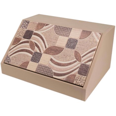 Lupia Portapane Legno Vintage LEAVES TILES, Contenitore Pane 40x20x30 cm (1/4)