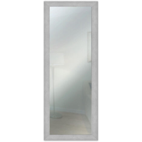 Lupia - Specchio da Parete Moderno BOSTON 41x124 cm, Cornice in Legno MDF, Design Shabby Chic, per Camera da Letto, Soggiorno, Ingresso, Montaggio Verticale o Orizzontale, Legno Ingegnerizzato Grigio