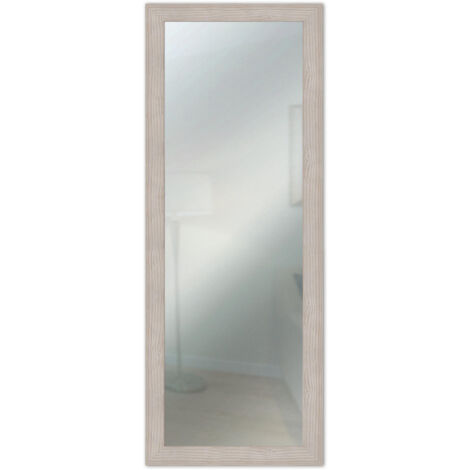 Lupia - Specchio da Parete Moderno BOSTON 41x124 cm, Cornice in Legno MDF, Design Shabby Chic, per Camera da Letto, Soggiorno, Ingresso, Montaggio Verticale o Orizzontale, Legno Ingegnerizzato Beige