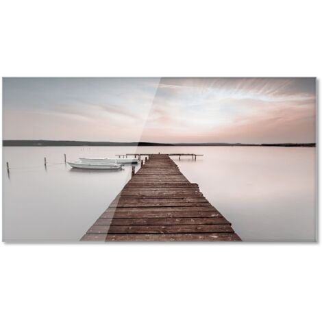 Lupia Quadro Moderno Stampa su Vetro Temperato LAKE VIEW 73x139 cm, Alta Definizione e Lucentezza di Colori, Design Elegante per Soggiorno, Camera, Ufficio, Facile da Appendere (1/4)