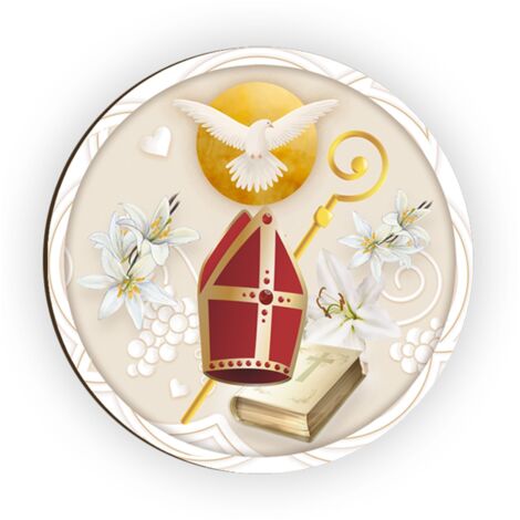 Lupia - Calamita, MAGNETI in Legno Set da 24 PEZZI D.4,5 cm CRESIMA con decorazione stampata, segnaposto ricordino regalo, bomboniera confettata, pensierino evento (1/4)